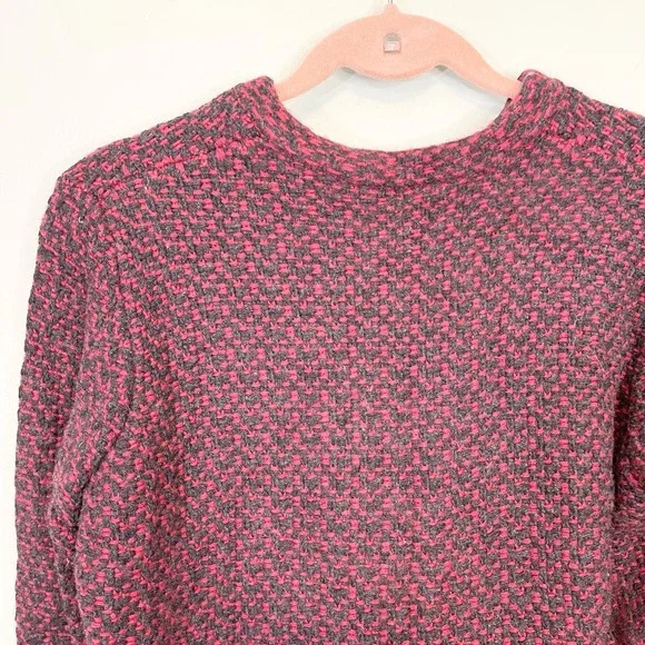 Theory Women's Red Black Wool Knit Ambril Loryelle Cardigan Sweater Size P/TP - Picture 7 of 9